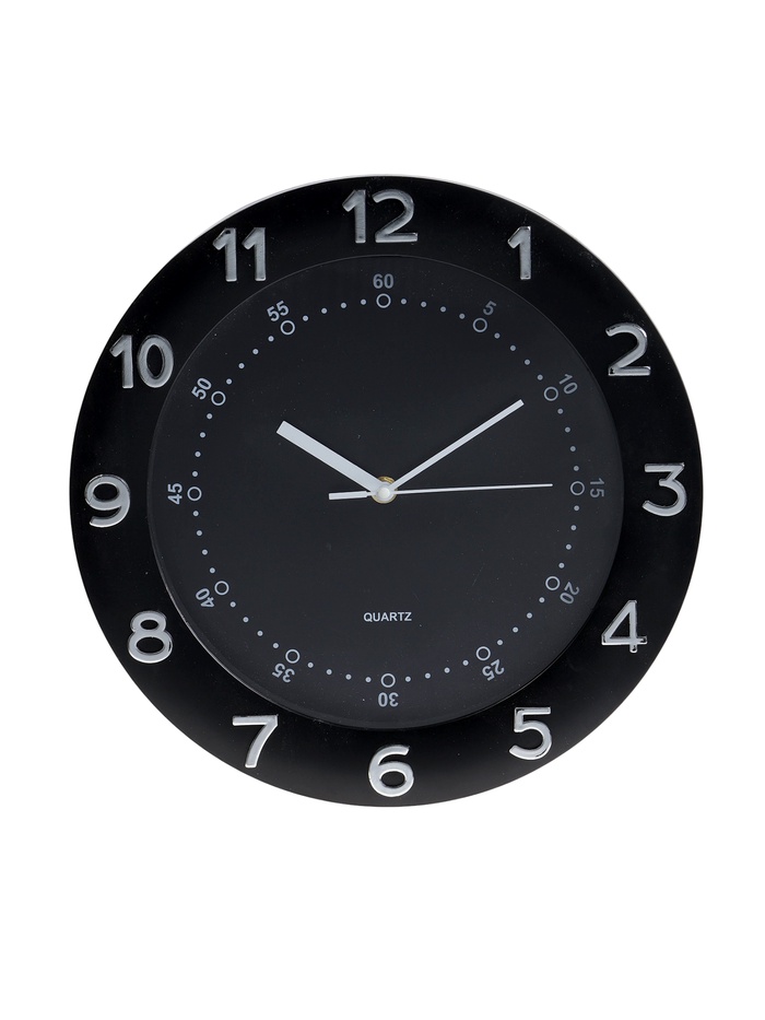 УЦЕНКА Часы настенные интерьерные, плавный ход, d-32 см, внутренний d-23.7 см, черный - Фото 1
