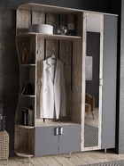 УЦЕНКА Прихожая Лика 1, 1500×370×2150, Дуб юкон/Графит - Фото 1