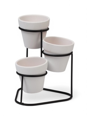 {{photo.Alt || photo.Description || 'УЦЕНКА Набор кашпо «Трио» белое, на подставке, 15×11 см'}}