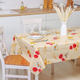 УЦЕНКА Клеёнка на стол на нетканой основе Доляна, ширина 137 см, рулон 18 м