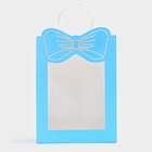 Пакет подарочный с окном «Бант», 26×35×15 см, голубой 10851653