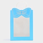 Пакет подарочный с окном «Бант», 26×35×15 см, голубой 10851653