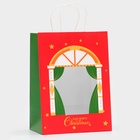 Пакет подарочный бумажный с окном «Театр» 30×22×14 см, крафт красный 10851701