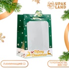 Пакет подарочный ламинированный с окном «Новый Год», тиснение, 18×25×13 см, зеленый 10851704