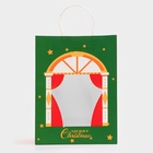 Пакет подарочный с окном «Театр» 26×35×16 см, зеленый 10851727