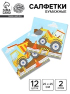 Салфетки бумажные двухслойные «Техника», 25 х 25, 12 шт 10958726