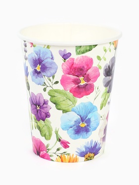 Стакан бумажный одноразовый «Полевые цветы», 250 мл, 6 шт. (комплект 2 шт)