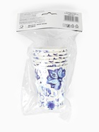 Стакан бумажный одноразовый «Синие Узоры», 250 мл 6 шт (комплект 2 шт) - фото 64218811