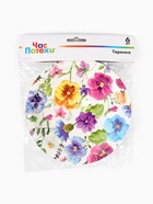 Тарелка одноразовая бумажная «Полевые цветы», 17 см, 6 шт (комплект 2 шт) - фото 64218825