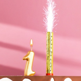 {{photo.Alt || photo.Description || 'УЦЕНКА Свеча для торта цифра  "1", "Овал + фонтан" золотая'}}