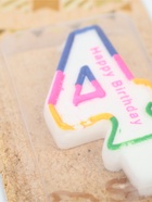 УЦЕНКА Свеча для торта цифра "4" цветная полосочка, 7 см - Фото 3