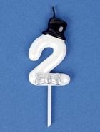 УЦЕНКА Свеча для торта "Джентельмен", цифра "2", белая 10973476