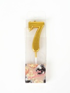 УЦЕНКА Свеча в торт на шпажке, цифра 7, золотой, 4.5х2.5 см - Фото 2