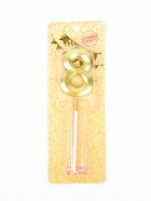 УЦЕНКА Свеча в торт на шпажке «Грань», цифра "8", золотая, 5 см - Фото 5