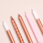 УЦЕНКА Набор свечей для торта "Розовая вечеринка", 12 шт, 8 см, белый и розовый металлик 10973501