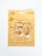 УЦЕНКА Свеча в торт юбилейная «Грань», цифра 50, золотой металлик, 6.5 см - Фото 5