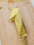 УЦЕНКА Свеча в торт на шпажке «Алмаз», цифра "1", золотая, 5 см - Фото 3