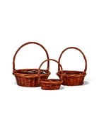 УЦЕНКА Набор корзин, 3 шт, 36х14/39 см, 30х12/34 см, 23х8/25 см, ива коричневая 10973563