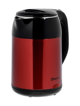 Чайник электрический Sakura SA-2168MBR, 1.8 л, металлический, чёрно-красный 10971065