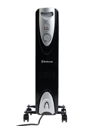 Обогреватель масляный Sakura SA-0377B, 1500 Вт, до 15 м², 7 секций, механический, 3 режима