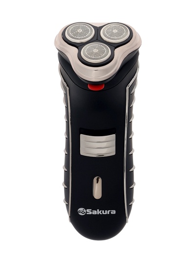 Электробритва Sakura SA-5414BK, АКБ, сеточная, 3 плавающие головки, триммер, чёрная