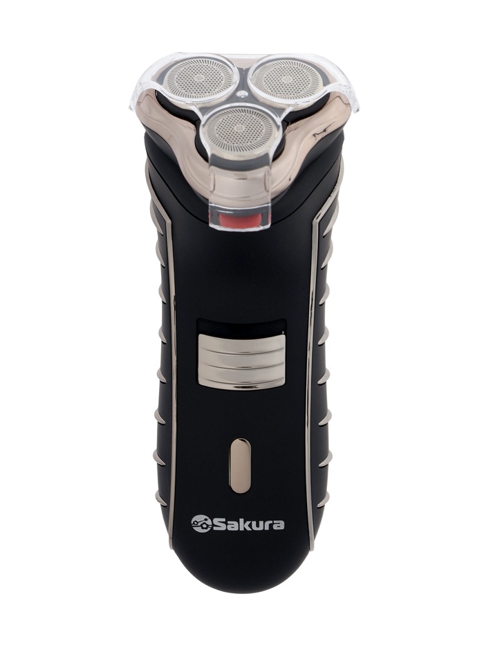 Электробритва Sakura SA-5414BK, АКБ, сеточная, 3 плавающие головки, триммер, чёрная - фото 51881534
