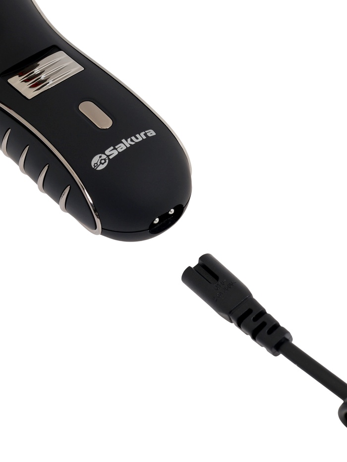 Электробритва Sakura SA-5414BK, АКБ, сеточная, 3 плавающие головки, триммер, чёрная - фото 51881535