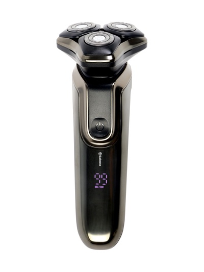 Электробритва Sakura SA-5433BK, роторная, 3 плавающие головки, LED дисплей, 5 Вт, АКБ, чёрная