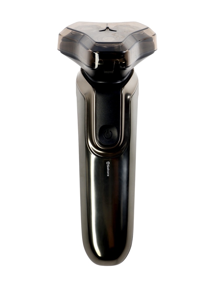 Электробритва Sakura SA-5433BK, роторная, 3 плавающие головки, LED дисплей, 5 Вт, АКБ, чёрная - фото 51881557