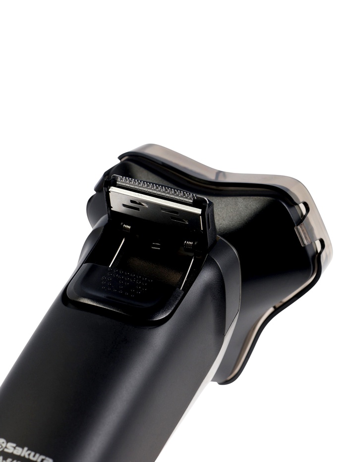 Электробритва Sakura SA-5433BK, роторная, 3 плавающие головки, LED дисплей, 5 Вт, АКБ, чёрная - фото 51881558