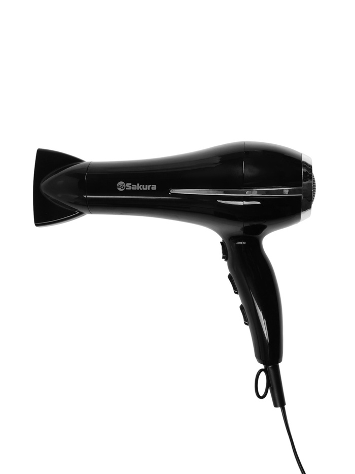 Фен Sakura SA-4052BK, 2400 Вт, 1.8 м, 3 температурных режима, 2 скорости, сушка холодным воздухом - Фото 1