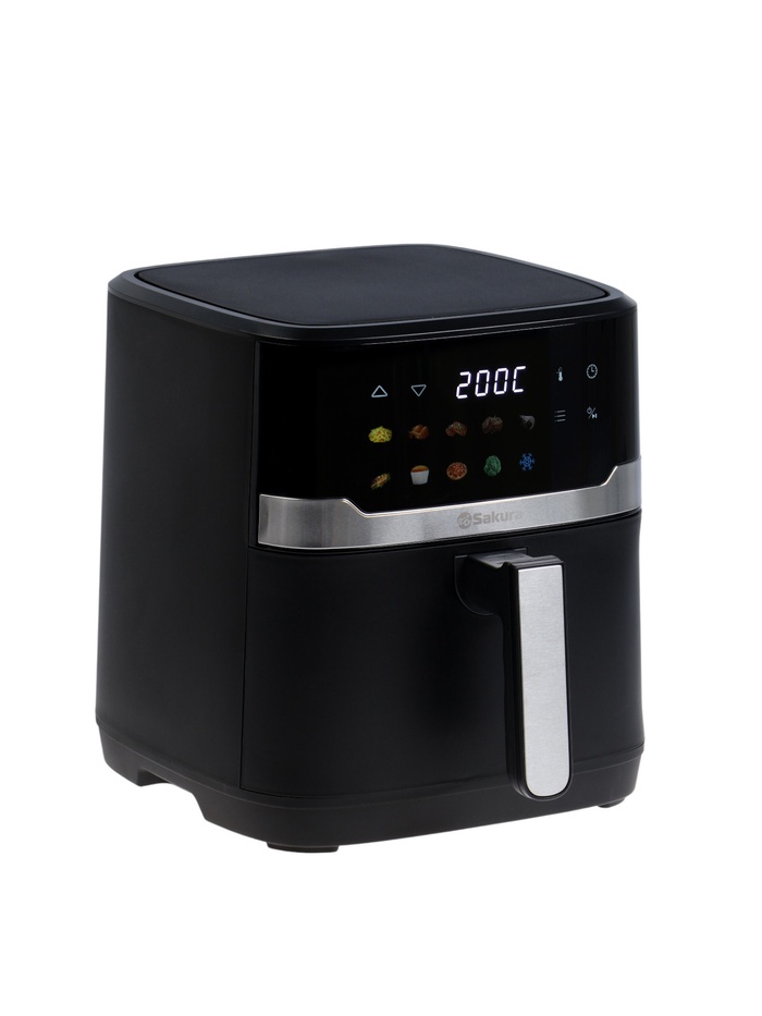 Аэрогриль Sakura SA-7689BK, 7 л, 1700 Вт, 10 программ, 80-200°С, сенсор, таймер, LED дисплей - Фото 1