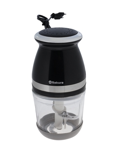 Измельчитель Sakura SA-6270BK, 0.6 л, 400 Вт, стекло, 2 ножа, чёрный
