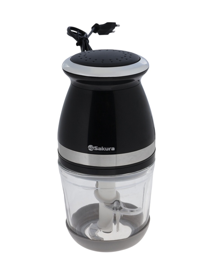Измельчитель Sakura SA-6270BK, 0.6 л, 400 Вт, стекло, 2 ножа, чёрный - Фото 1