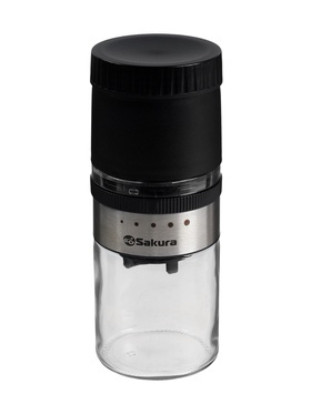 Кофемолка Sakura SA-6164, 3 в 1, мельница, стеклянная ёмкость для хранения, стакан для кофе
