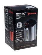 Термопот Sakura SA-353GBL, 3.5 л, 750 Вт, 85-90ºС, красно-чёрный - фото 23599989