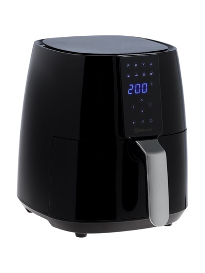Аэрогриль Sakura SA-7688BK, 1500 Вт, 4 л, 8 программ, 80-200°С, таймер, LED дисплей