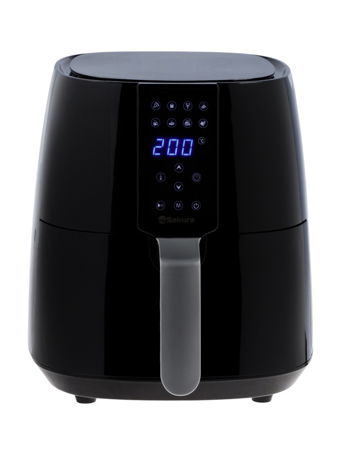 Аэрогриль Sakura SA-7688BK, 1500 Вт, 4 л, 8 программ, 80-200°С, таймер, LED дисплей - фото 51881657