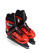 Коньки детские раздвижные BlackAqua, р. 30-33, для фитнеса, с роликовой платформой, красные, чёрные 10964201