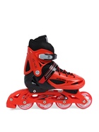 Коньки детские раздвижные BlackAqua, р. 30-33, для фитнеса, с роликовой платформой, красные, чёрные 10964201