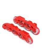 Коньки детские раздвижные BlackAqua, р. 30-33, для фитнеса, с роликовой платформой, красные, чёрные 10964201