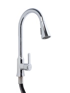 УЦЕНКА Смеситель для кухни ZEIN Z3710, вытяжной излив, аэратор 2 режима, ABS-пластик, хром - Фото 1