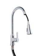 УЦЕНКА Смеситель для кухни ZEIN Z3710, вытяжной излив, аэратор 2 режима, ABS-пластик, хром - Фото 2