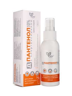 Д-пантенол, 10% с хлоргексидином, крем-спрей, 100 мл