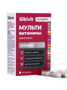 Мультивитаминный комплекс Sibivit, для женщин, 30 таблеток по 1.3 г