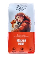 Сухой корм для взрослых собак «ПРЕДАННЫЙ ДРУГ», мясной микс, 15 кг, мешок 10961164