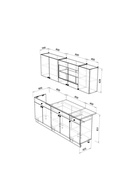 УЦЕНКА Модульный кухонный гарнитур, Шимо 2000 мм, Ясень шимо темный/Светлый - Фото 2