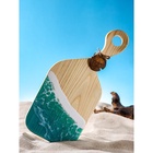 УЦЕНКА Доска разделочная авторская, с эпоксидной пищевой смолой,17×38×2.5 см, цельный кедр, рис. МИКС 7 - Фото 1