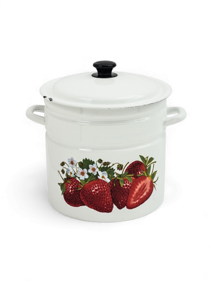 УЦЕНКА Кастрюля эмалированная, 12 л, d=26.3 см, с крышкой, белая - Фото 1