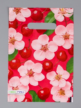 Пакет «Вишня», полиэтиленовый с вырубной ручкой, 20×30 см, 30 мкм